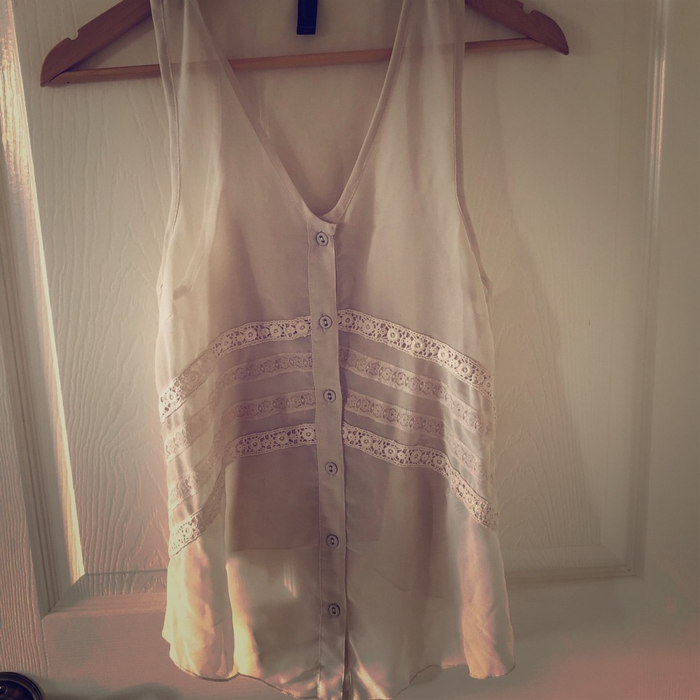 Sleeveless silky top